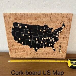 US Map cork board Sign